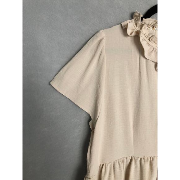 Umgee Ruffle Top Women's Large Tie Front Cream - Picture 5 of 7